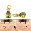 Brass Pave Cubic Zirconia Charms KK-K340-51G-06-3