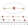 Natural Rhodochrosite & 304 Stainless Steel Beads Link Chains CHS-K021-08A-03-3