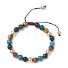 Natural & Synthetic Mixed Gemstone Beads Braided Beaded Bracelets for Women Men BJEW-JB13425-01-2