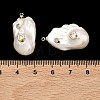 Brass & Pearl Micro Pave Cubic Zirconia Pendants KK-H259-13D-G02-3
