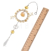 Natural Topaz Jade & Citrine & Glass Suncatcher HJEW-TA00454-02-3