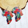 Printed Wood Dangle Earrings FS-WGB0246-01-1