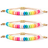 3Pcs Polymer Clay Beads Braided Bead Bracelets for Women NL7584-1-2