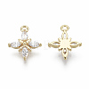 Brass Micro Pave Clear Cubic Zirconia Charms KK-S348-552-NF-2