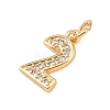 Brass Micro Pave Clear Cubic Zirconia Charms KK-G544-04G-02-2