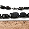 Dyed Natural Agate Cuboid Graduated Beaded Necklaces with Alloy Clasps NJEW-C113-01B-5