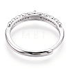 925 Sterling Silver Micro Pave Cubic Zirconia Adjustable Ring Settings STER-T007-01P-3