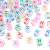 50Pcs Acrylic European Beads MACR-TADJ0001-13H-3