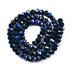 Electroplate Opaque Solid Color Glass Beads Strands EGLA-A044-P6mm-L16-3