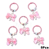 5Pcs Acrylic & Glass Seed Pendant Decorations HJEW-YW00327-05-1