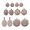 12Pcs 6 Style 304 Stainless Steel Pendants STAS-SZ0001-44P-1