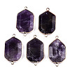 Natural Amethyst Links Connectors G-T131-48G-02-1