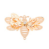 Brass Crystal Rhinestone 3D Bee Connector Charms KKC-T003-03KCG-1