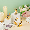   4Pcs 4 Styles Plating Porcelain Animal Figurines DJEW-PH0001-41-3