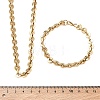 304 Stainless Steel Disc Link Chain Necklaces & Bracelets Sets SJEW-D091-05G-3