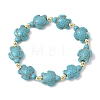 Synthetic Turquoise & Non-magnetic Hematite Beads Stretch Bracelets for Women Men BJEW-JB13729-02-2