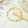Round Natural Golden Silk Jade & Cultured Freshwater Pearl & Brass Beaded Stretch Bracelets for Women BJEW-JB14060-02-1