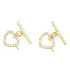 Brass Micro Pave Clear Cubic Zirconia Toggle Clasps KK-N259-03-3