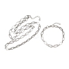 304 Stainless Steel Cross Link Chain Bracelet & Necklace Jewelry Sets SJEW-L199-07P-4