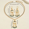 Bohemian Vintage Iron Resin Evil Eye Tassels Pendant Necklaces & Earrings Sets for Women XC5526-2