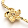 Golden Plated Brass Cubic Zirconia Cup Chain Bracelets BJEW-H0001-04G-4