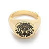 Brass Signet Ring for Women RJEW-E058-01G-08-2