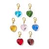 7Pcs 7 Colors Faceted Heart Glass Pendants Decoration HJEW-JM02993-01-2