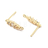 Brass Clear Cubic Zirconia Stud Earring Findings KK-A238-02C-G-2