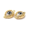 Evil Eye Resin Brass Connector Charms RESI-E026-01G-01-3