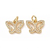 Brass Cubic Zirconia Charms ZIRC-I062-21G-1