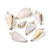 Electroplate Natural Shell Pendants SSHEL-N042-10-1