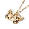 Initial Letter with Butterfly Pendant Necklace LS-NJEW-C026-01G-B-1