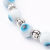 Handmade Round Evil Eye Lampwork Beaded Stretch Bracelets BJEW-JB05974-03-2