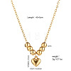 304 Stainless Steel Pendant Cable Chain Necklaces for Women WG91243-02-1