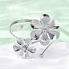 Flower Alloy Arm Cuff Bangles for Girl Women AJEW-A063-01A-P-3