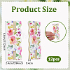 12Pcs Flower Printed Polyester Necklace Anti-Winding Display Cards CDIS-OC0001-14B-2