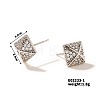 Shiny Delicate Stud Earrings with Vintage Pyramid Design and Full Rhinestones DN2291-1-1