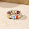 925 Sterling Silver Micro Pave Colorful Cubic Zirconia Finger Rings FS-WGC9F63-03-2