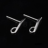 Anti-Tarnish Rhodium Plated 925 Sterling Silver Stud Earring Findings X-STER-K168-118P-5