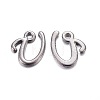 Gunmetal Plated Alloy Letter Pendants LS-PALLOY-J718-01B-U-1