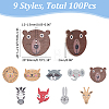 2 Bags Printed Wood Buttons BUTT-WR0001-31-2