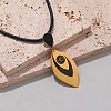304 Stainless Steel Leaf Pendant Necklaces WG1086E-02-1