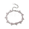 Heart Brass Micro Pave Cubic Zirconia Link Chain Bracelets BJEW-L715-01P-02-4