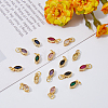 16Pcs 8 Colors Real 18K Gold Plated Brass Micro Pave Cubic Zirconia Charms ZIRC-DC0001-07-3