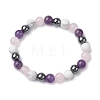Natural & Synthetic Mixed Gemstone Beads Thread Stretch Bracelets for Women BJEW-JB11250-2