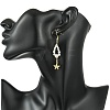 Shell Pearl and Brass Micro Pave Cubic Zirconia Charms Dangle Earring EJEW-JE07431-02-2
