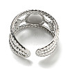 304 Stainless Steel Open Cuff Rings RJEW-C079-14P-01-3