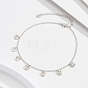 925 Sterling Silver Cable Chain Anklet AJEW-Z029-13P-2