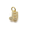 Brass Micro Pave Cubic Zirconia Charms KK-P295-50G-1