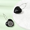 Natural Obsidian & 304 Stainless Steel Hoop Earrings for Women EJEW-G475-01P-04-3